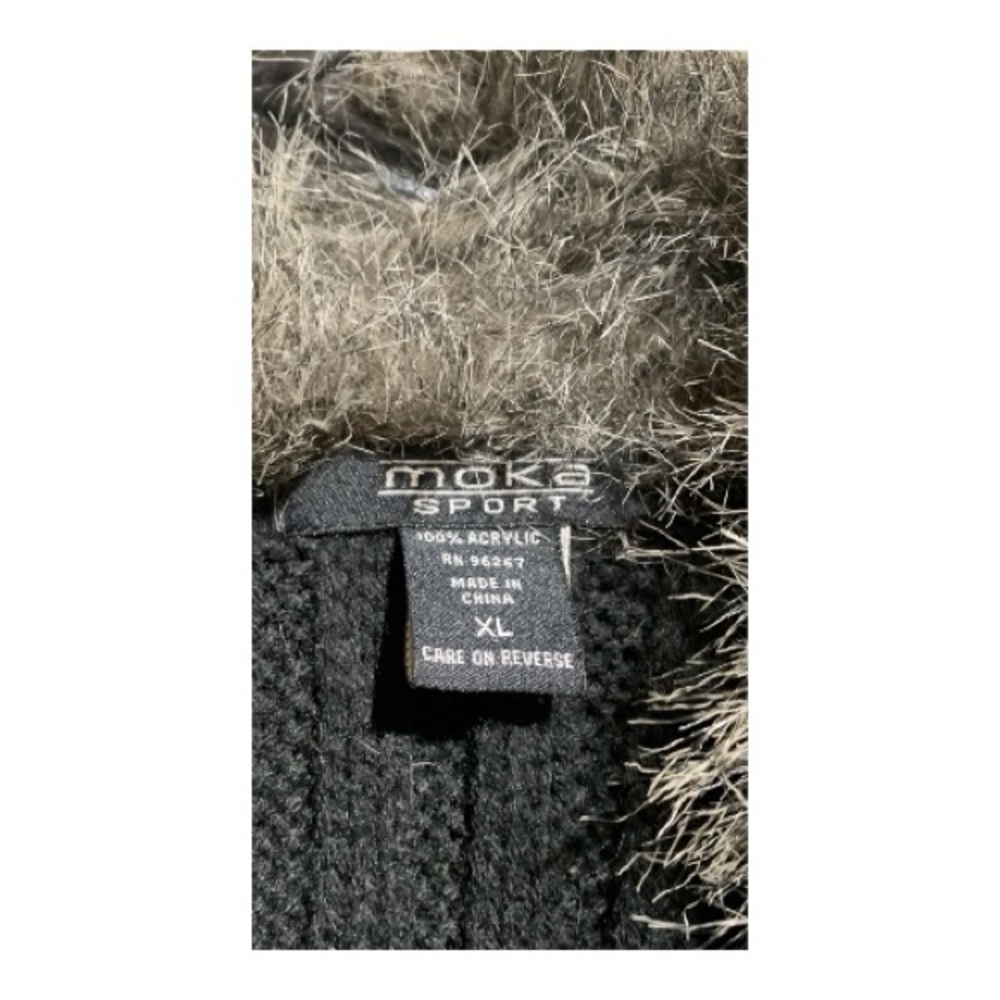 Moka’s Bohemian Woven Sweater with Faux Fur Collar and Colorful Embroidery Sz XL - Picture 8 of 8